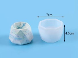 Molde silicona porta maceta geometrico 